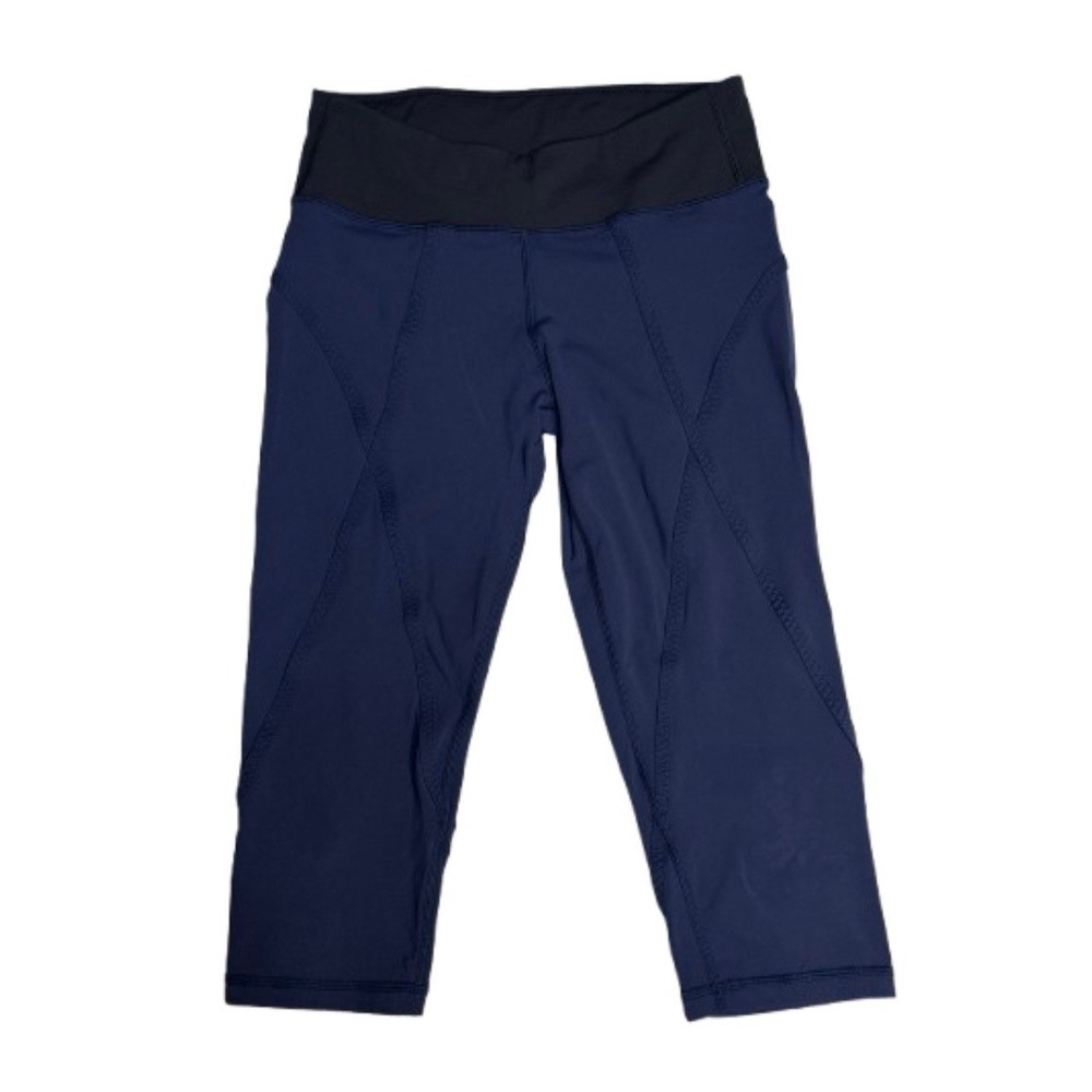 Lululemon Leggings Womens size 6 Pedal Pace‎ Crop Blue Black